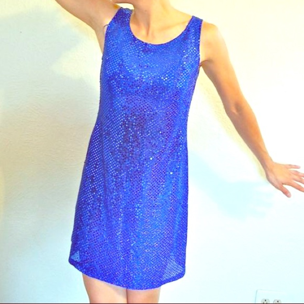 Blue Vintage Sequin Dress 💙🦋